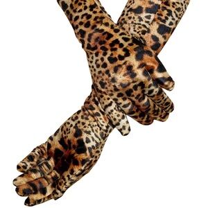 Cosplay Leopard Gloves Long OS